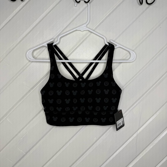 Lululemon Disney Lululemon Energy Long Line Bradisney Classic Black size 4 - Picture 1 of 5